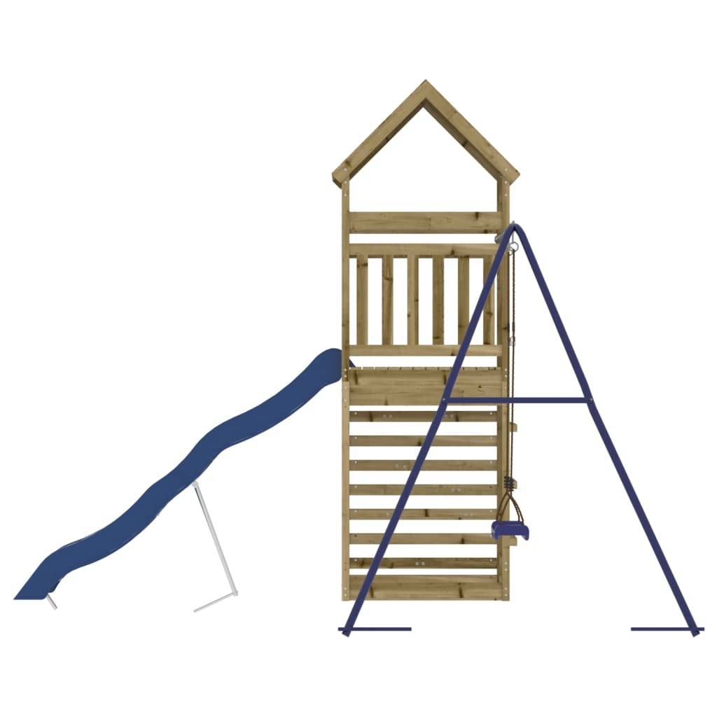 Helloshop26 - Aire de jeux d'extérieur balançoires toboggan portiques robuste jeux jardin 245 x 362 x 264 cm bois de pin imprégné - Imagen 5