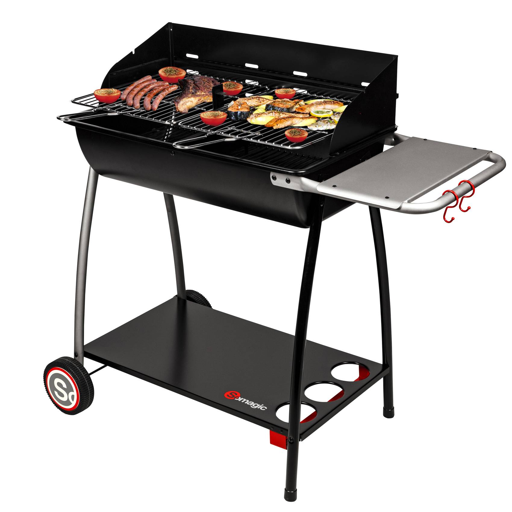 Somagic - Barbecue en forme de demi-tonneau - SOMAGIC - Métal - Noir - Image 1