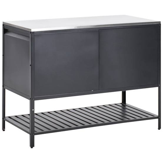Beliani - Cuisine de jardin Acier Noir MAENZA - 120x60x93- Beliani - Image 6