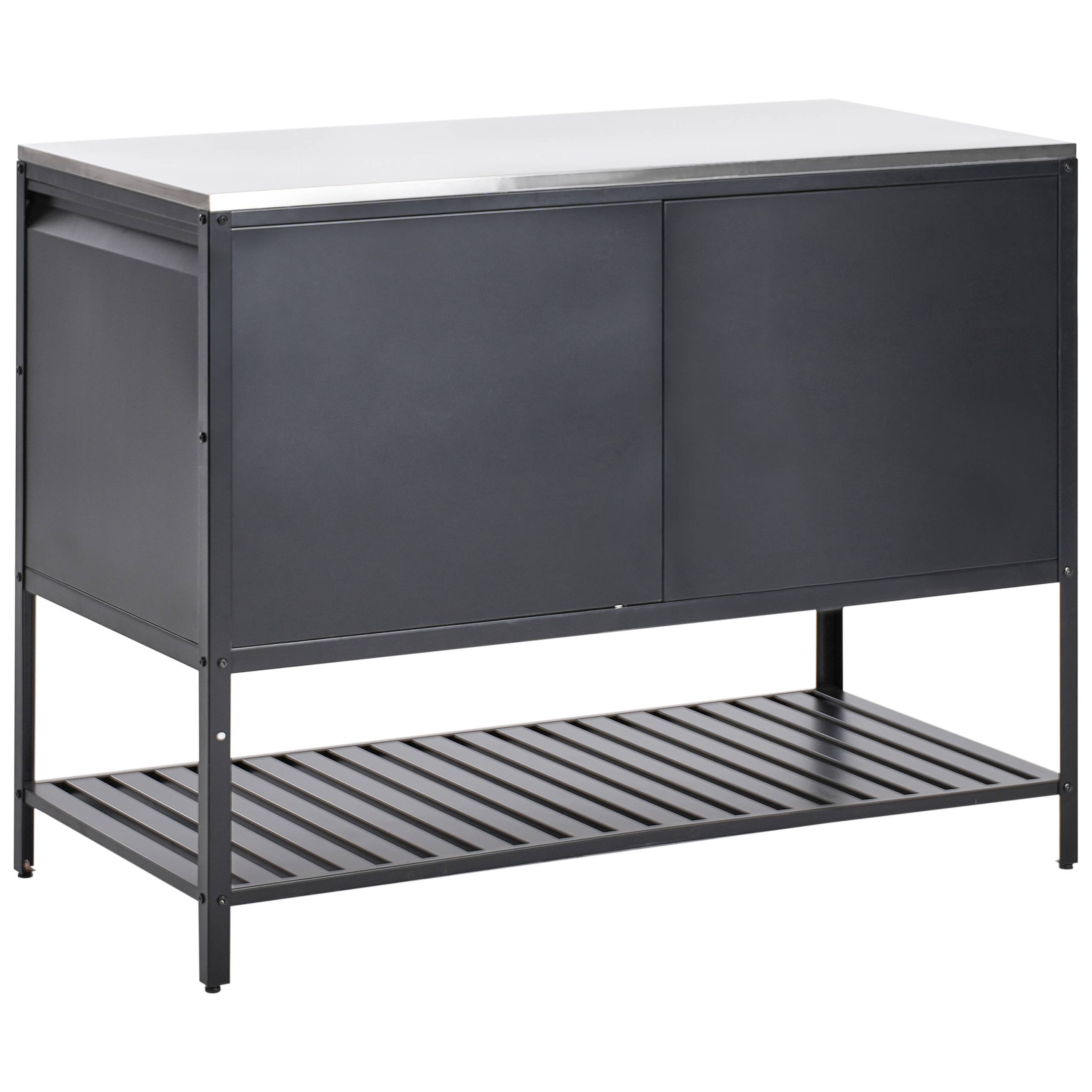 Beliani - Cuisine de jardin Acier Noir MAENZA - 120x60x93- Beliani - Image 6