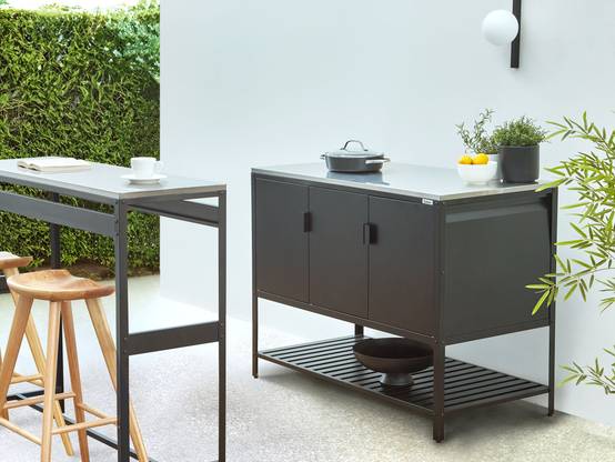 Beliani - Cuisine de jardin Acier Noir MAENZA - 120x60x93- Beliani - Image 1