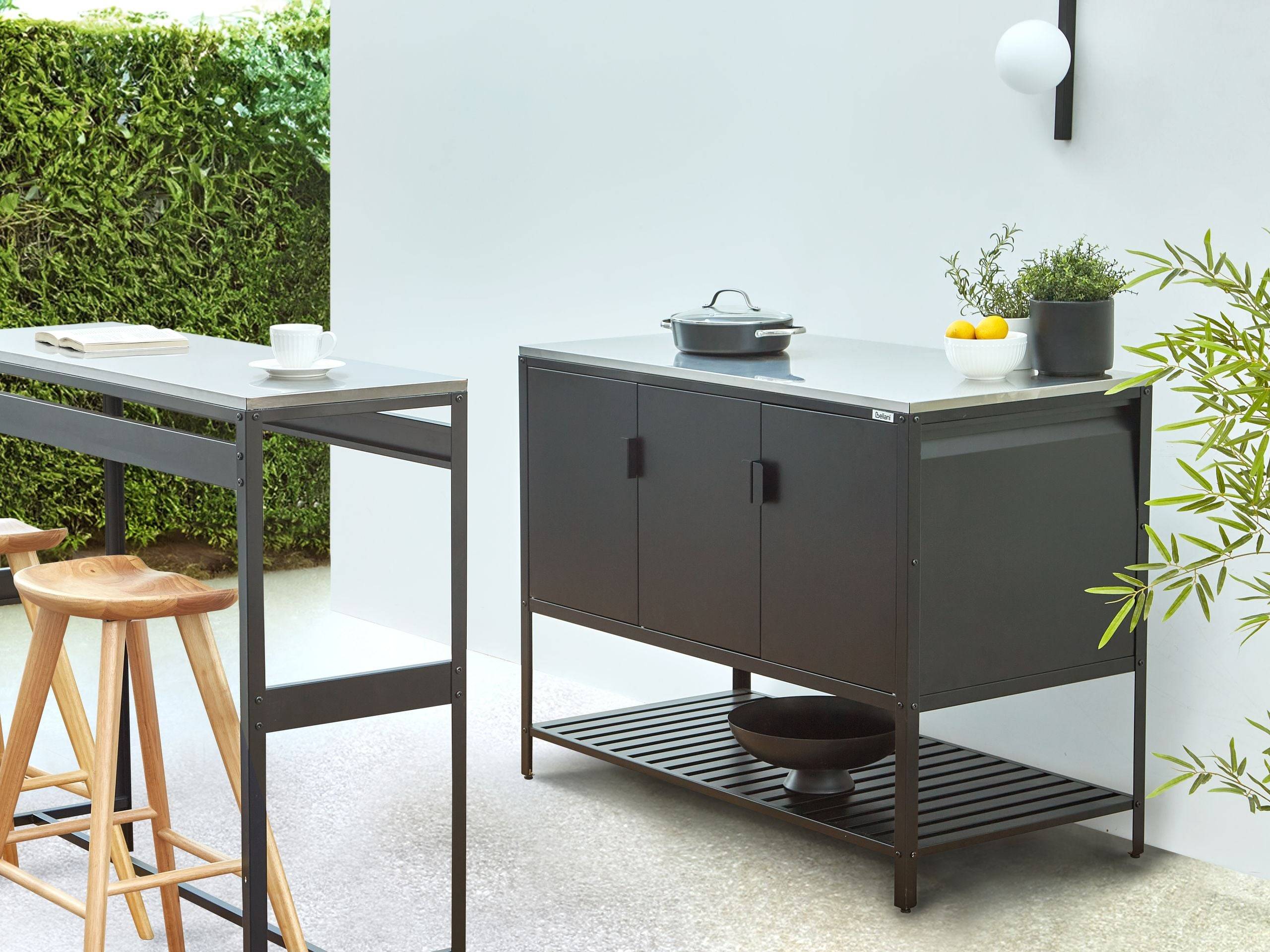Beliani - Cuisine de jardin Acier Noir MAENZA - 120x60x93- Beliani - Image 1