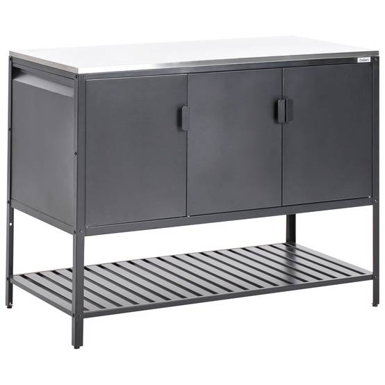 Beliani - Cuisine de jardin Acier Noir MAENZA - 120x60x93- Beliani - Image 2
