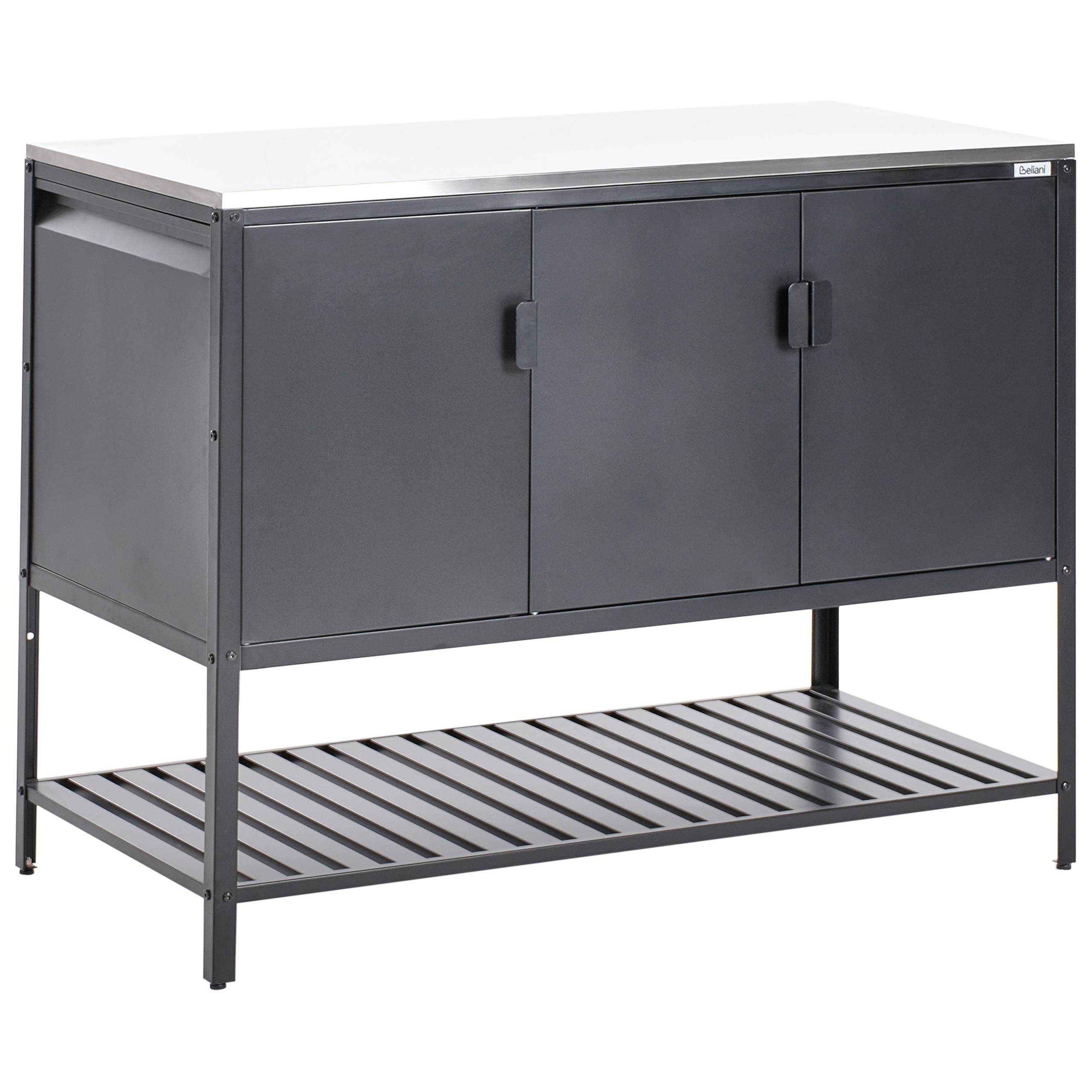 Beliani - Cuisine de jardin Acier Noir MAENZA - 120x60x93- Beliani - Image 2