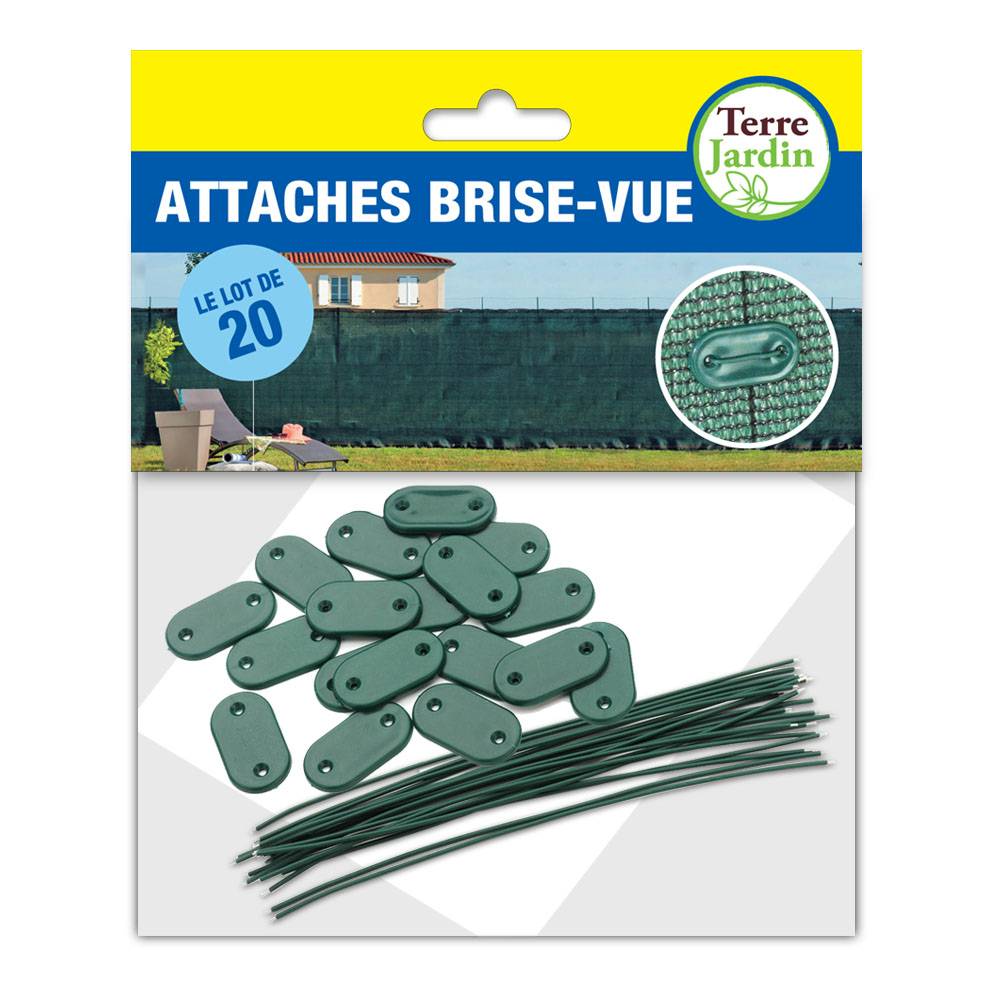 Lot de 20 attaches brise vue - TERRE JARDIN - Image 2