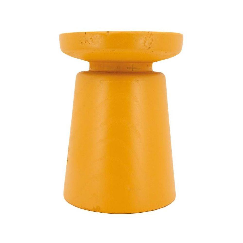 Aubry Gaspard - Tabouret en bois paulownia Bouchon jaune - Image 3