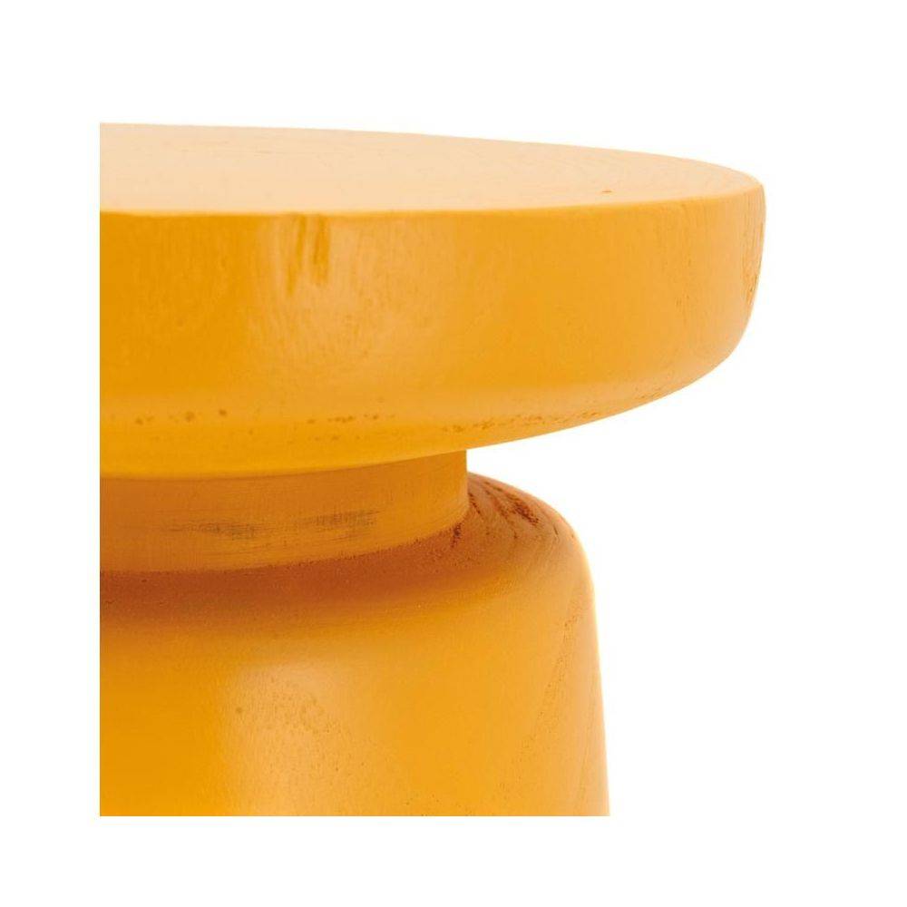 Aubry Gaspard - Tabouret en bois paulownia Bouchon jaune - Image 4