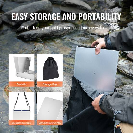 Vevor - VEVOR Kit orpaillage 23 pièces, rampe 127 cm aluminium avec batee, tamis, pelle, sac. - Image 5