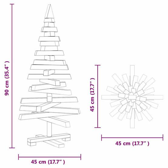 ComfortXL - Sapin de Noël Design en Bois de Pin Massif Branches Ajustables Marron 90 cm – ComfortXL Outdoor Living - Image 10