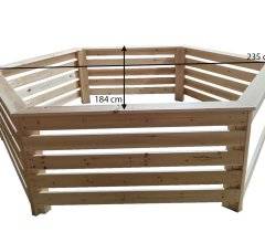 Habrita - Habillage bois hexagonal pour spas et piscines gonflables / largeur extérieure 2,35 m x largeur intérieure bord à bord 1,84 m x hauteur 0,71 m - Imagen 2