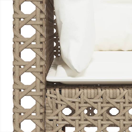 Canapé Extérieur 3 Personnes Rotin Synthétique Modulable avec Coussins – Beige – ComfortXL Outdoor Living - Image 7