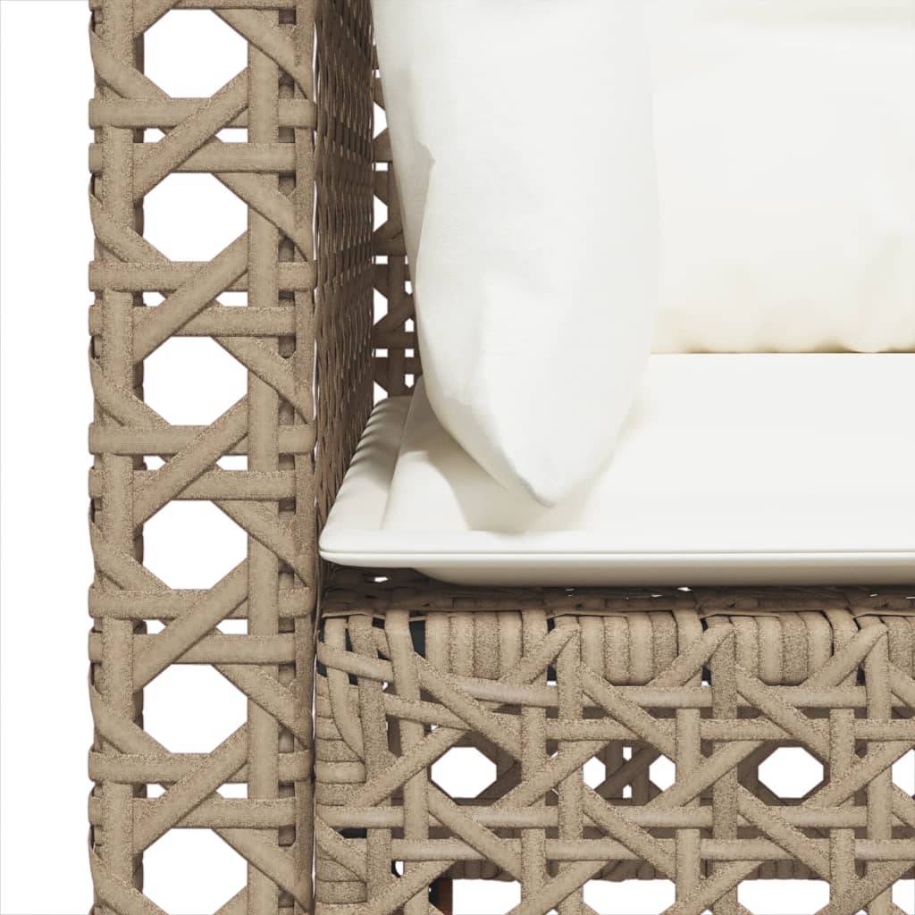 Canapé Extérieur 3 Personnes Rotin Synthétique Modulable avec Coussins – Beige – ComfortXL Outdoor Living - Image 7