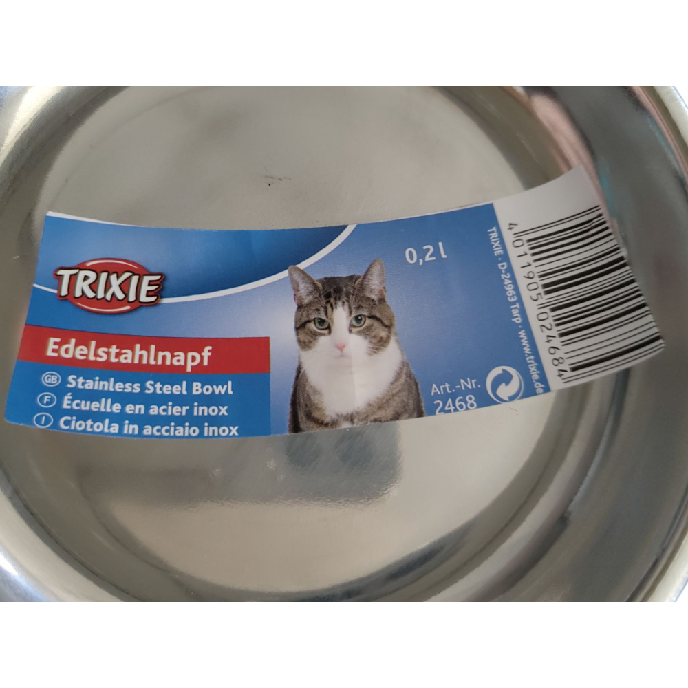 Trixie - écuelle 0.2 L ø 13 cm en acier inox  pour chat - Imagen 3