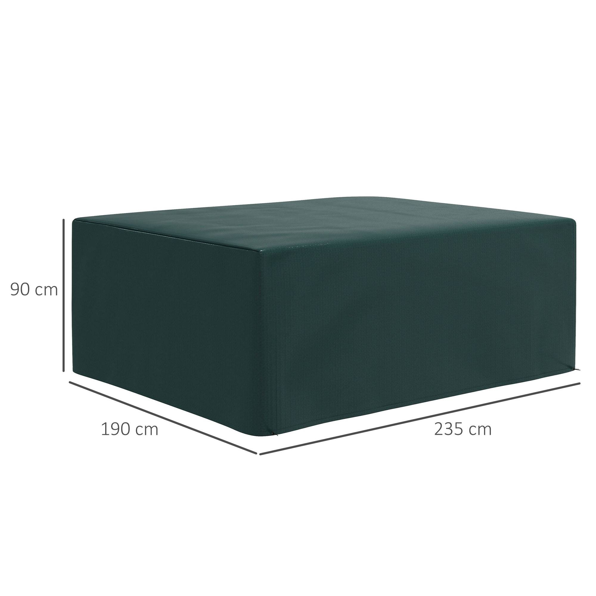 ComfortXL - Housse mobilier de jardin PE vert foncé 235 x 190 x 90 cm imperméable anti-UV avec cordon de serrage - Image 3
