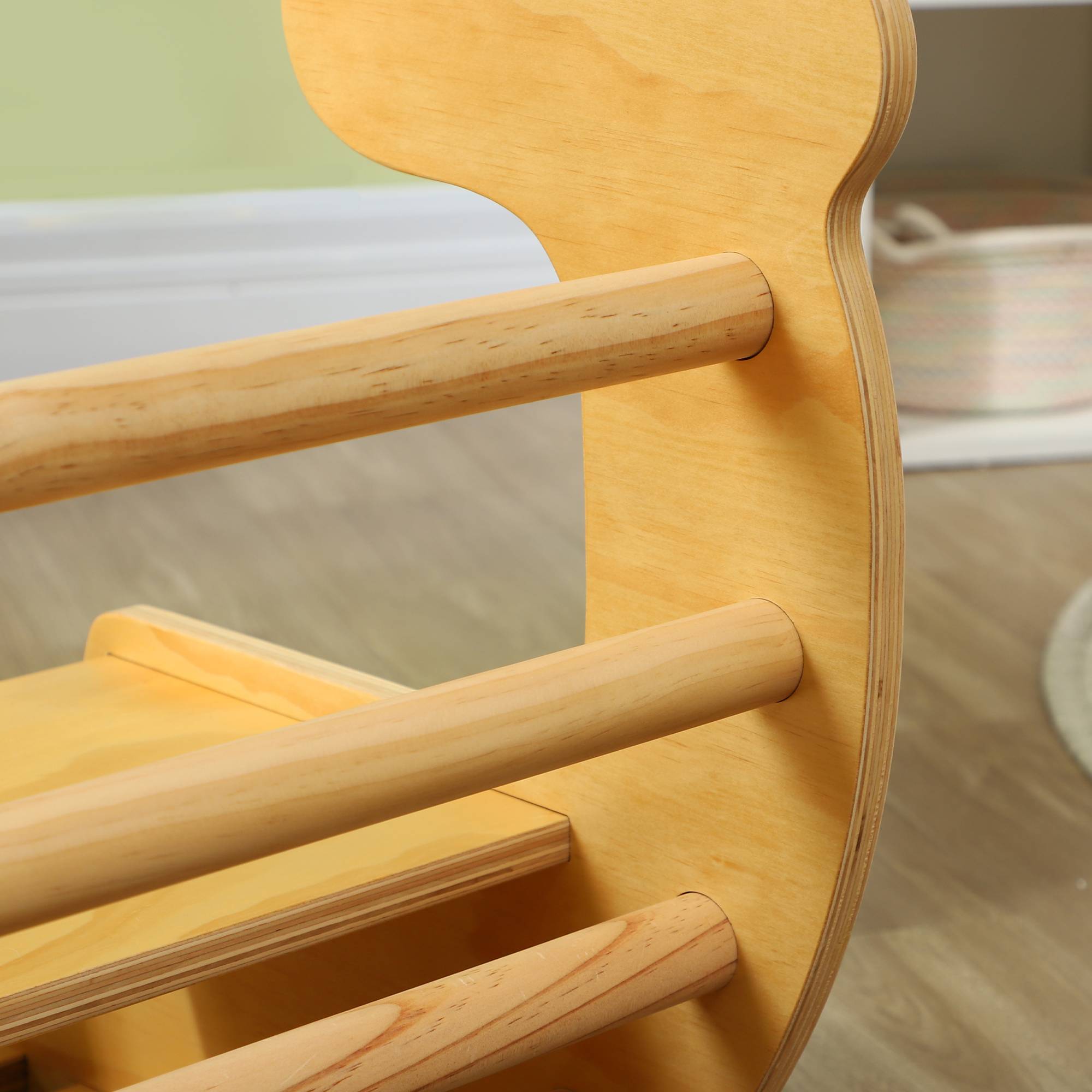Arche d'escalade pour enfants, table à jouets pour enfants 18-48 mois, design 2 en 1, charge max. 50 kg, bois naturel - Image 10