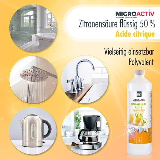 Acide Citrique Liquide 50% MICROACTIV® détartrant en bouteille de 1 L x 6 - Image 4