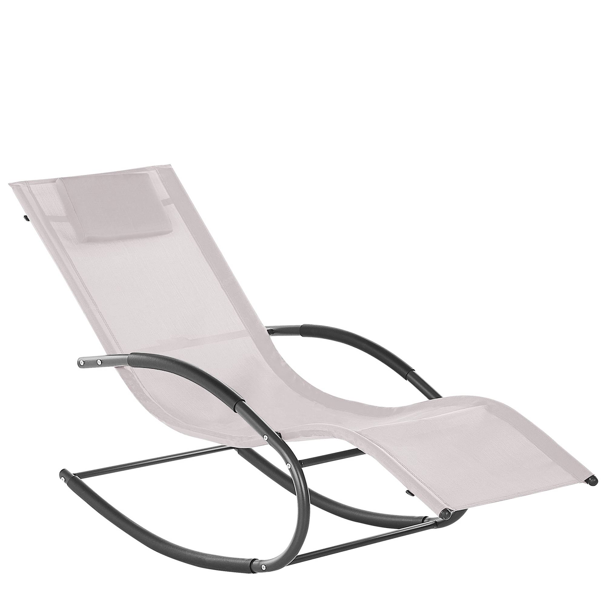 Beliani - Transat Bain de Soleil Fonction Bascule en Acier et Textile Noir Matières Durables et Design Moderne pour Jardin ou Terrasse Beliani - Imagen 1