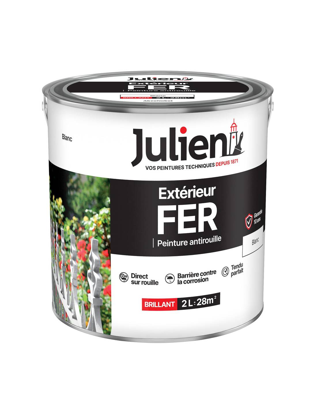 Julien - Peinture Fer Antirouille Blanc Protection Antirouille Durable - Julien