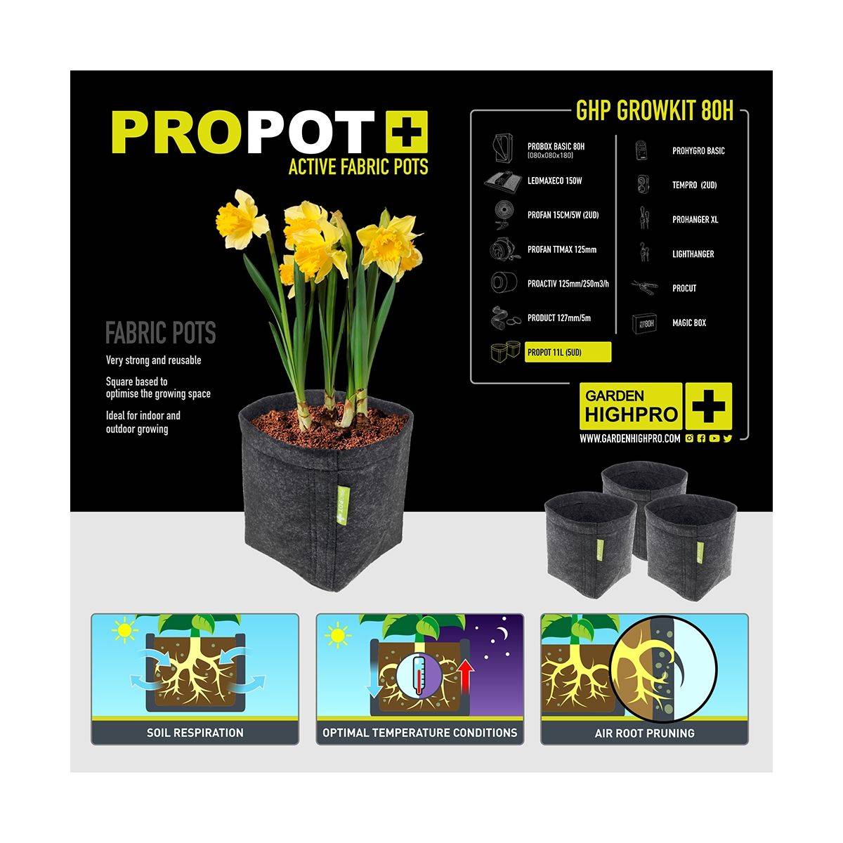 Kit de culture complet - BORN TO BE A GROWER - 80x80x180 - 150W - GARDEN HIGH PRO - Image 8
