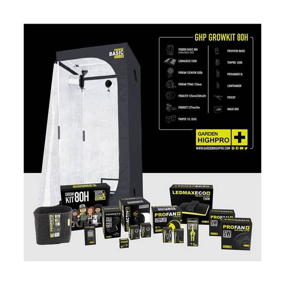 Kit de culture complet - BORN TO BE A GROWER - 80x80x180 - 150W - GARDEN HIGH PRO - Image 1