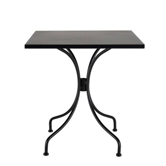 VIANNEY - nsemble de jardin en acier table 70x70cm et 2 chaises marron - Image 6