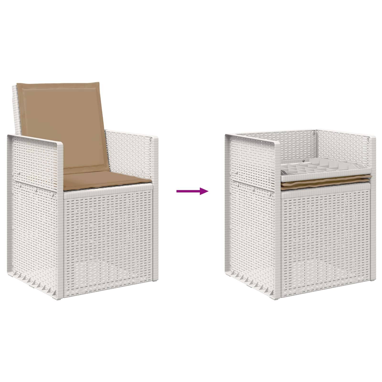 Vidaxl - Ensemble de salle à manger pour jardin 3 pcs-Salons de jardin Blanc et taupe PP - Image 8