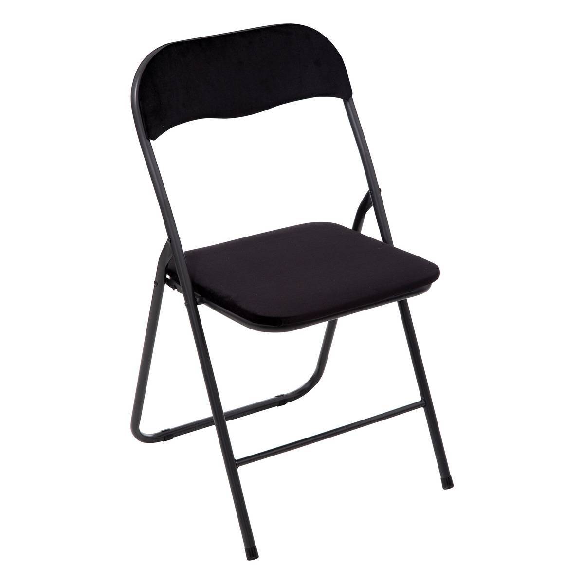 Chaise pliante en velours noir - 5five - Image 1