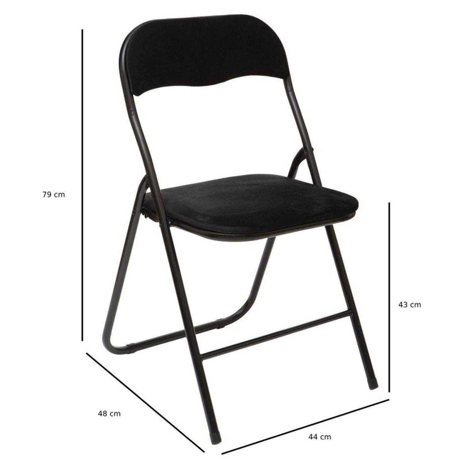Chaise pliante en velours noir - 5five - Image 3