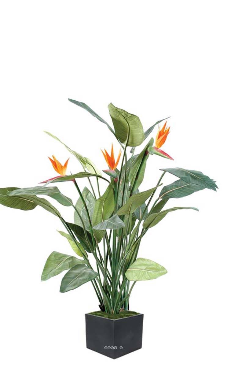 Artificielles - Plante fleurie Strelizia Heliconia artificiel 3 fleurs H 150 cm en pot