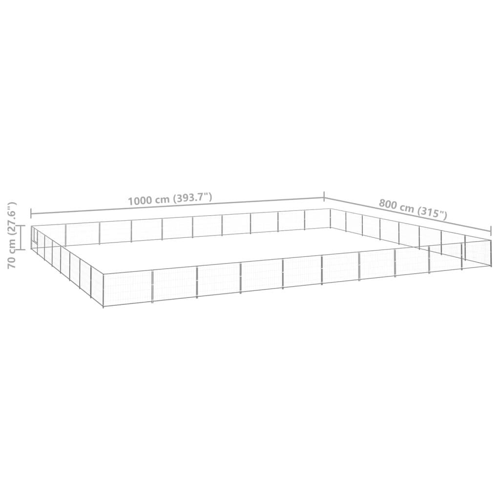 Vidaxl - Chenil Argenté 80 m² Acier vidaXL 3082192 - Imagen 3