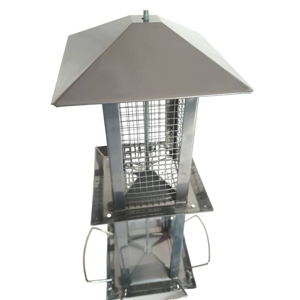 Vadigran - Vadigran - Mangeoire Silo combi Minca graines et arachides gris 38 cm pour oiseaux - Imagen 3