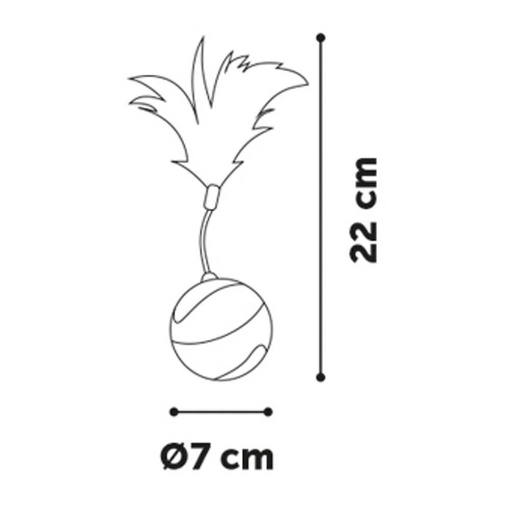 Balle ø 7 cm. magic Mechta 2 en 1 a LED et plumeau . couleur verte. pour chat. - Imagen 5