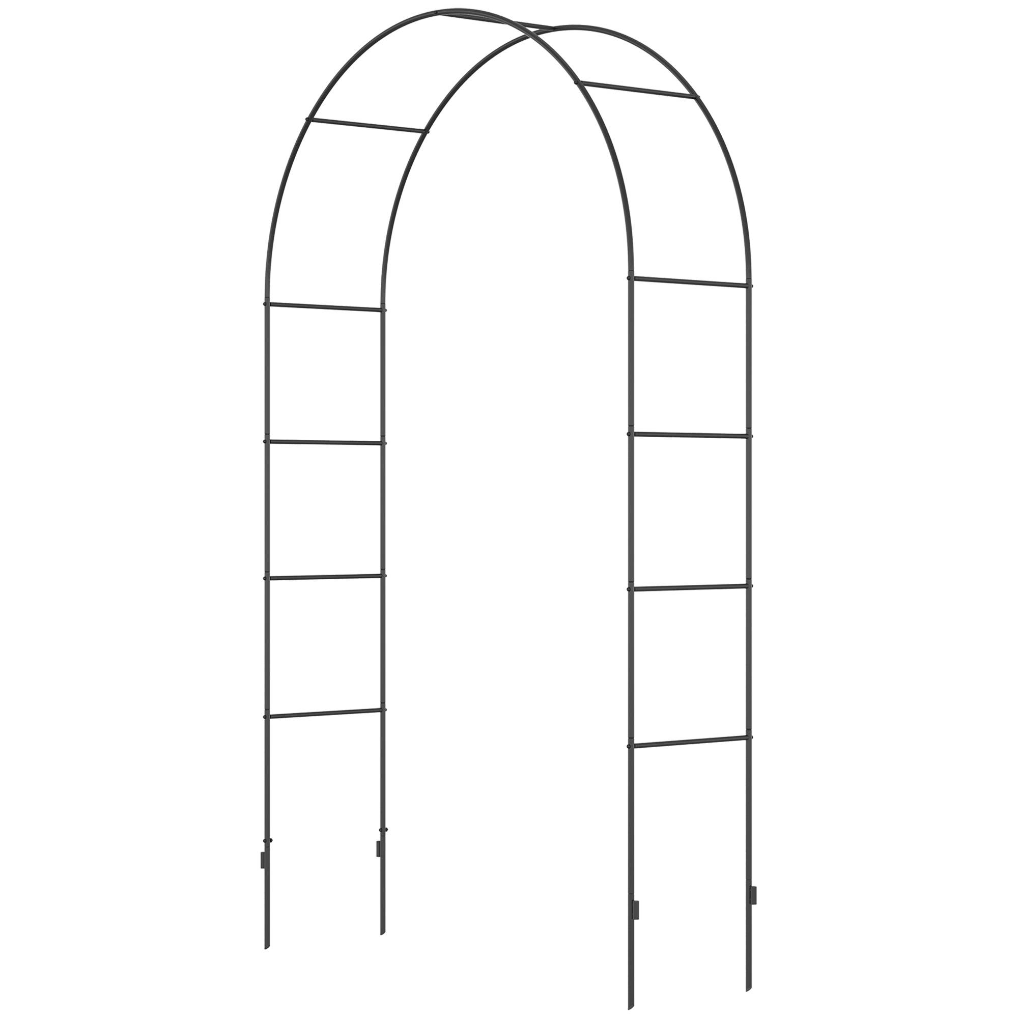 Arche de jardin métal noir 140 x 40 x 240 cm - PANGIVO - Image 2