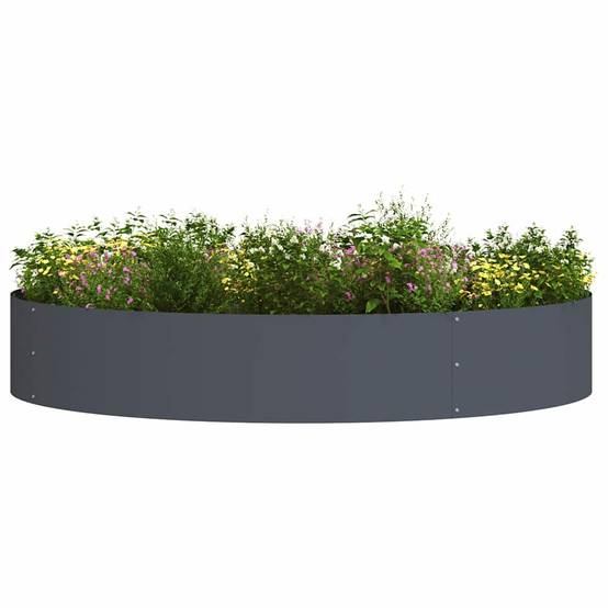 Grande Bordure Ronde Acier Anthracite pour Jardin Massif Cercle de Plantation Ø120x20 cm - ComfortXL Outdoor Living - Image 3
