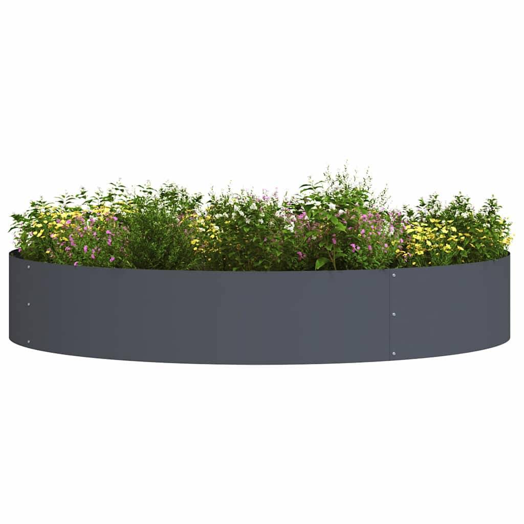 Grande Bordure Ronde Acier Anthracite pour Jardin Massif Cercle de Plantation Ø120x20 cm - ComfortXL Outdoor Living - Image 3
