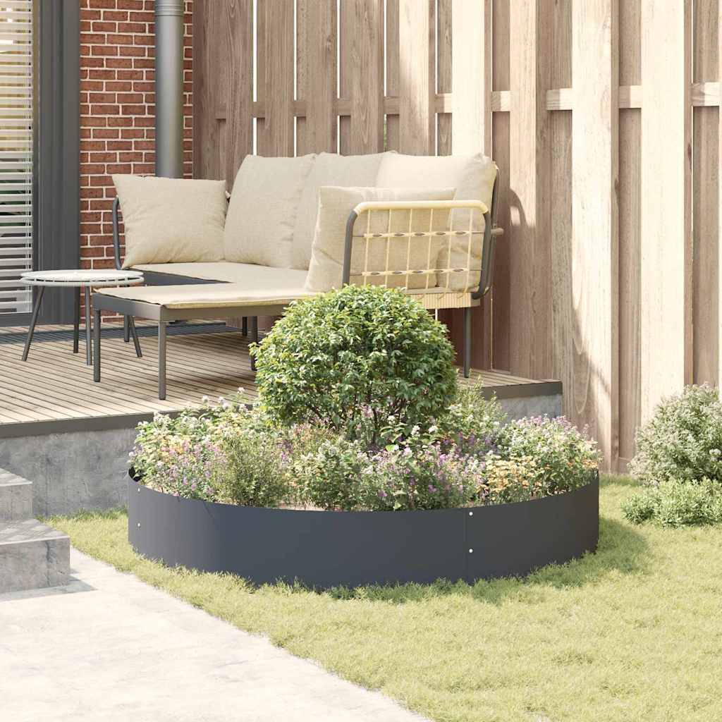 Grande Bordure Ronde Acier Anthracite pour Jardin Massif Cercle de Plantation Ø120x20 cm - ComfortXL Outdoor Living - Image 4