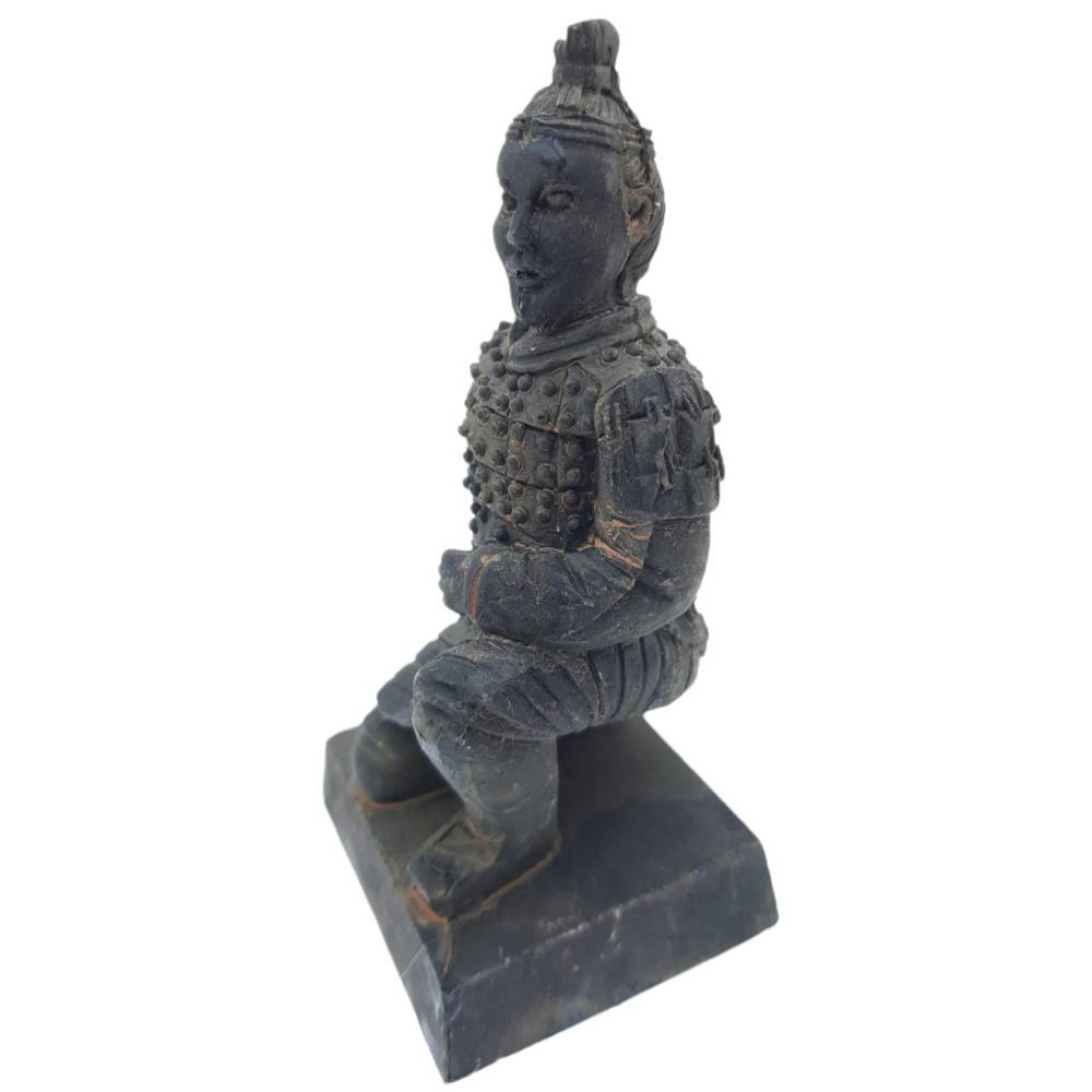 Statuette guerrier chinois Qin 2 L, hauteur 11 cm, décoration aquarium - Imagen 4