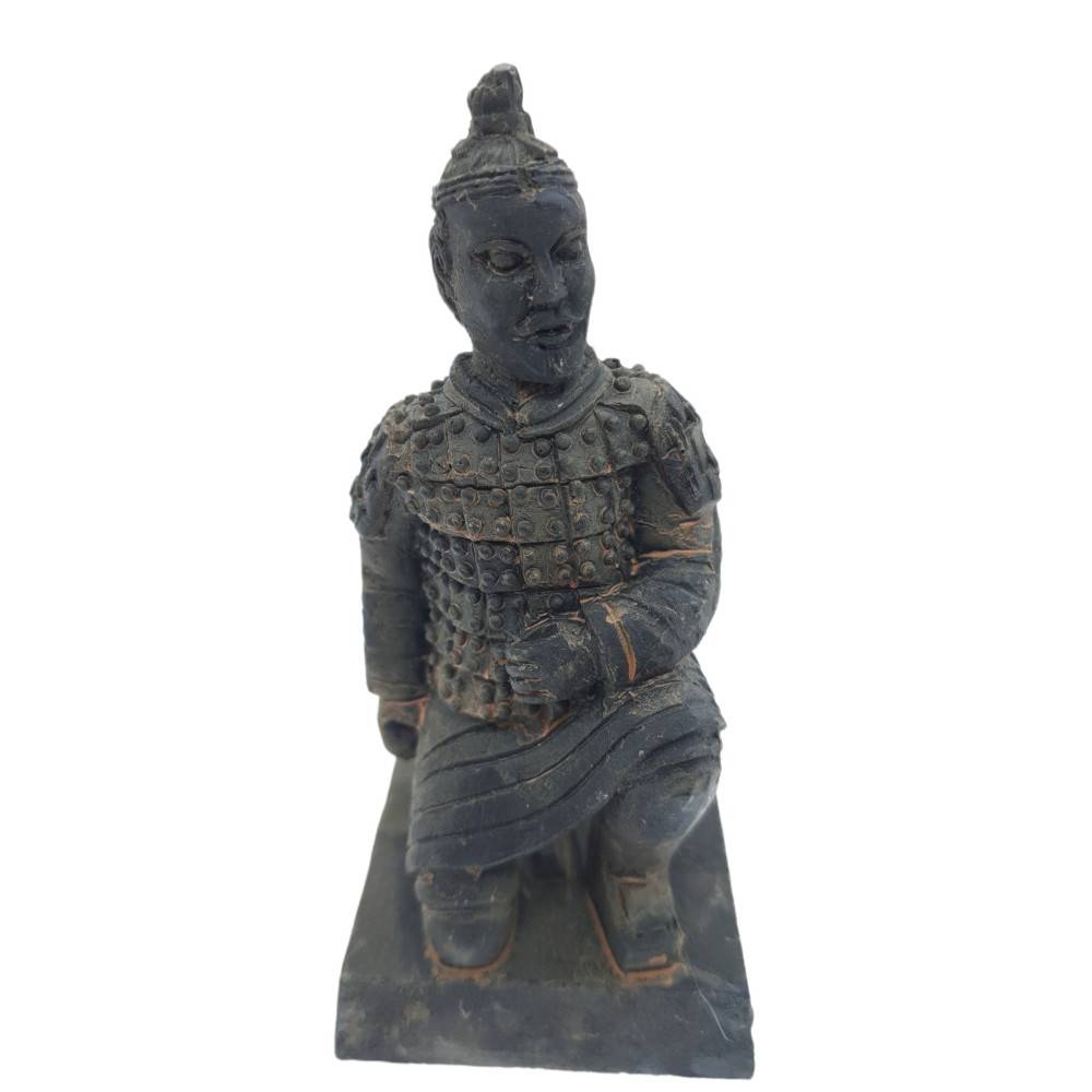 Statuette guerrier chinois Qin 2 L, hauteur 11 cm, décoration aquarium - Imagen 1