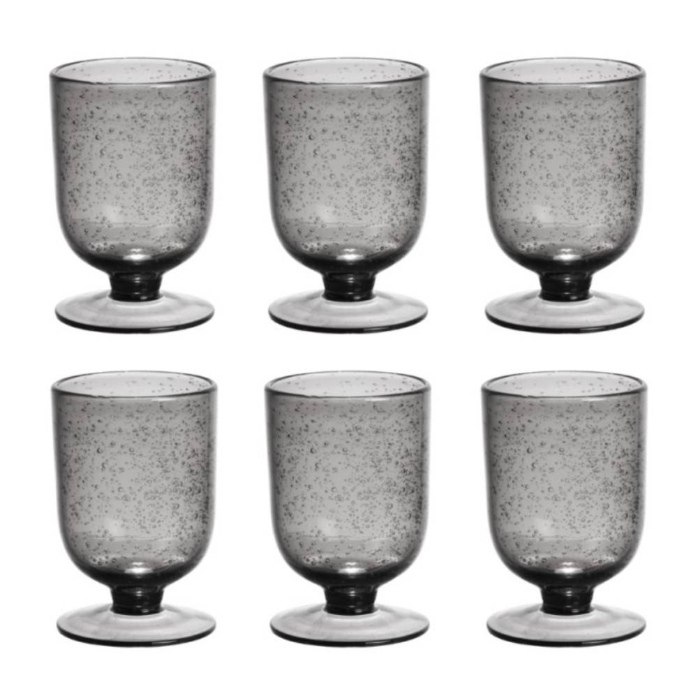 Table Passion - Verre à pied Gordes Bullé 25 cl gris (lot de 6) - Image 1