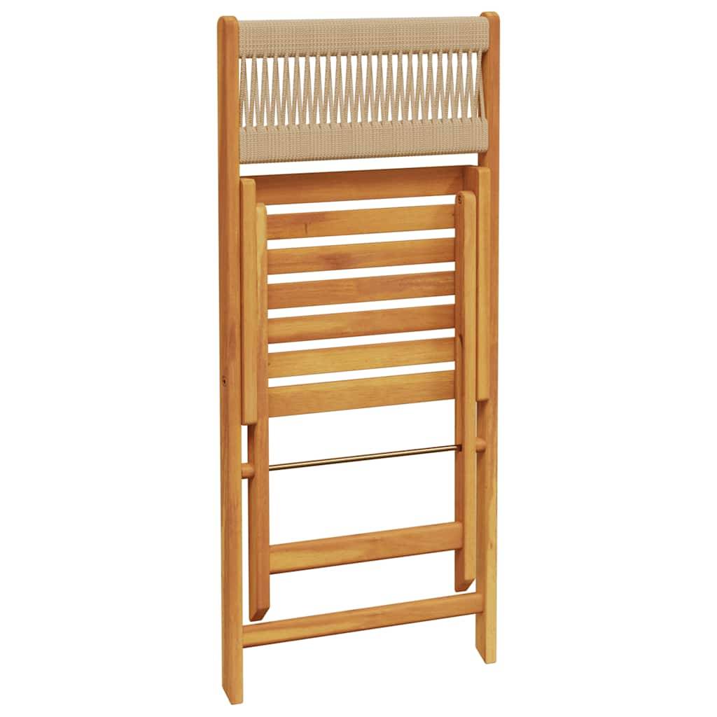 Vidaxl - Ensemble de bistro 3 pcs-Salons de jardin beige polypropylène et bois massif 833516 - Image 10