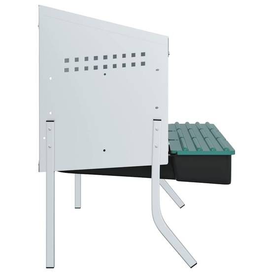 Pondoir nichoir 4 compartiments acier pour poules avec pieds ajustables et toit 110cm argent - ComfortXL Outdoor Living - Image 6