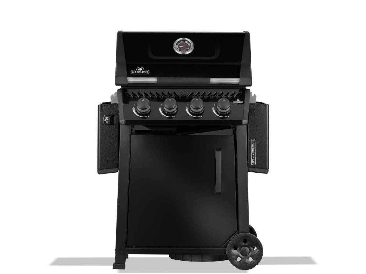 Napoleon - Barbecue gaz Freestyle 425 noir 4 brûleurs avec porte et brûleurs inox + Housse de protection + Rôtissoire - Napoléon - Image 6