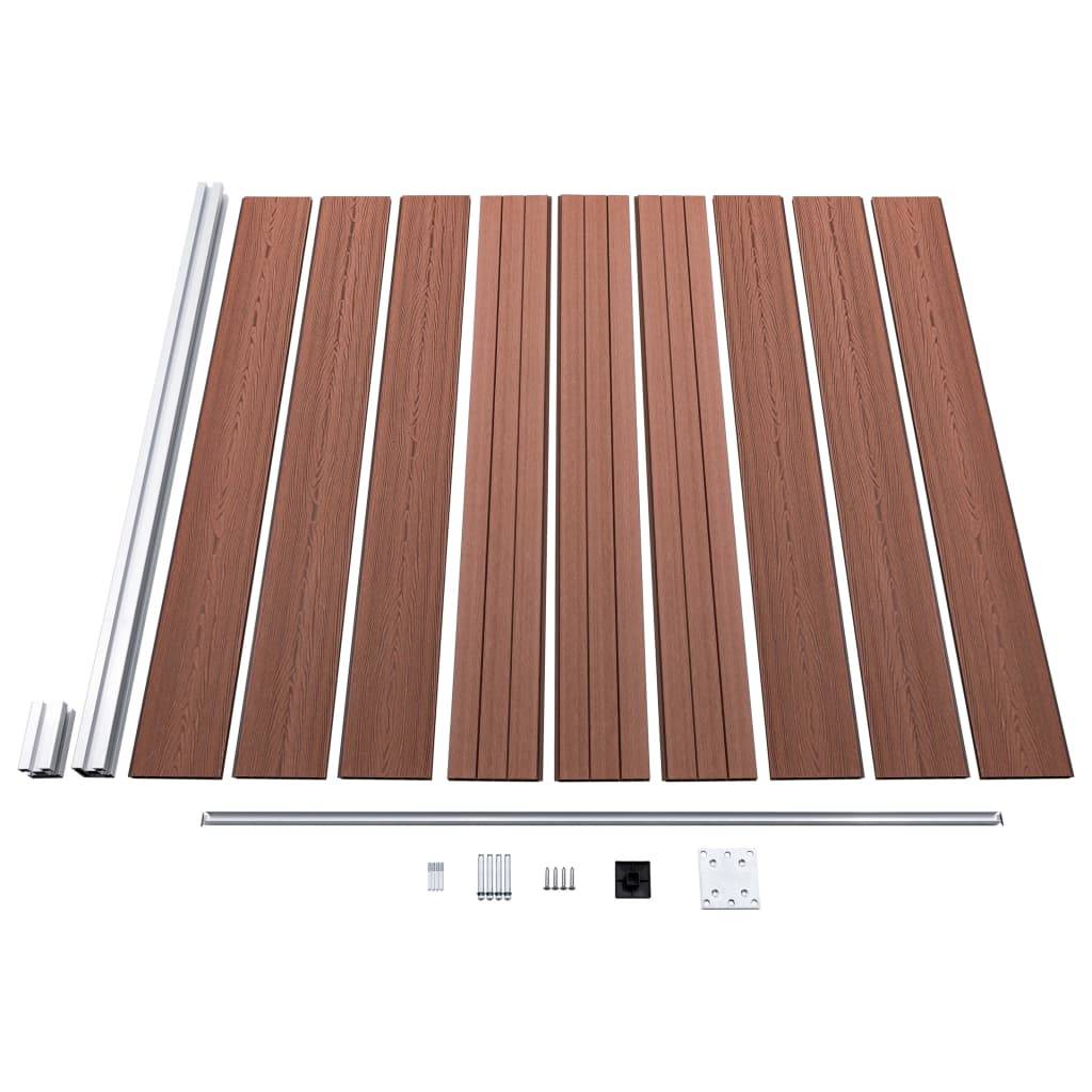 Clôture de jardin WPC Marron 175 x 186 cm - PANGIVO - Image 4