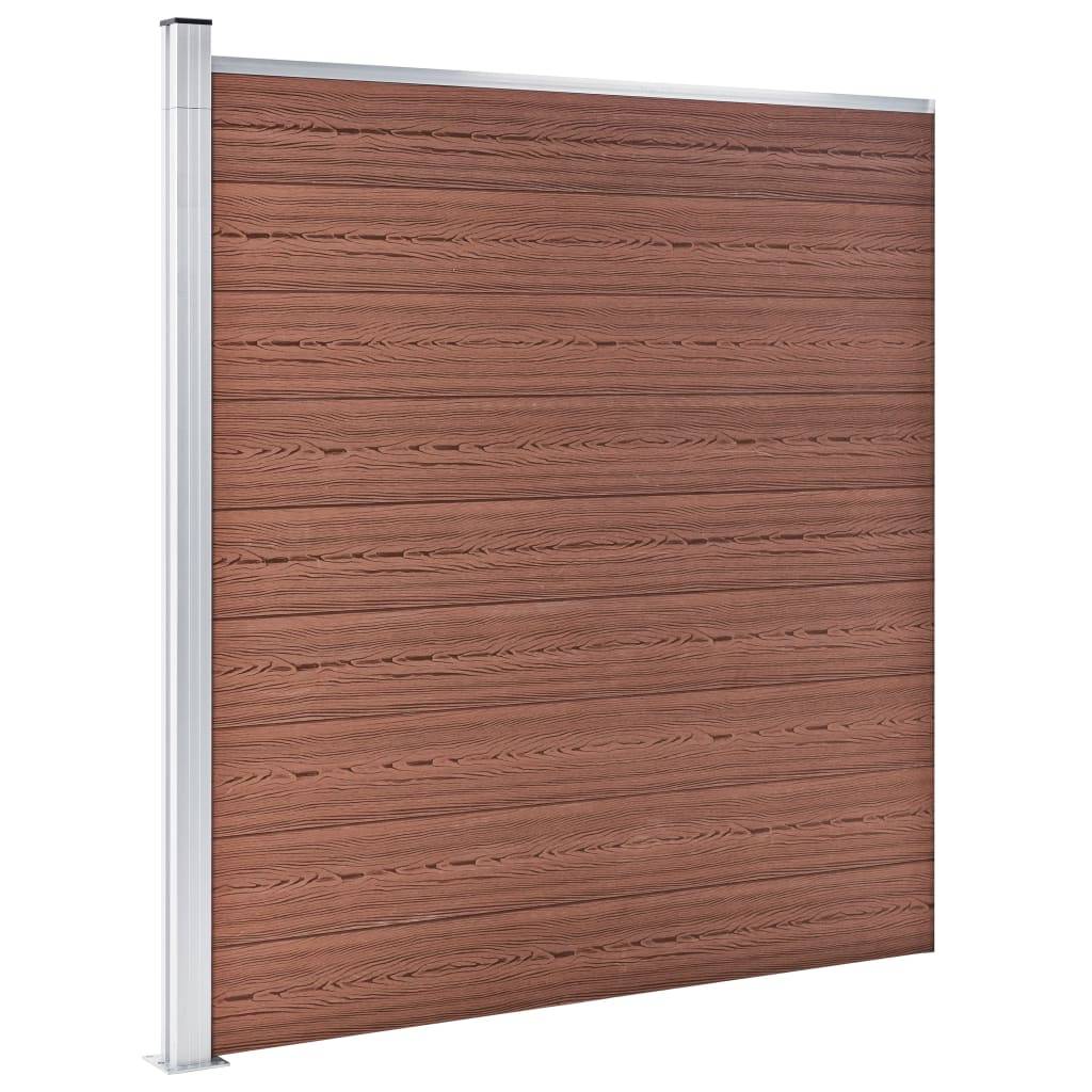 Clôture de jardin WPC Marron 175 x 186 cm - PANGIVO - Image 2