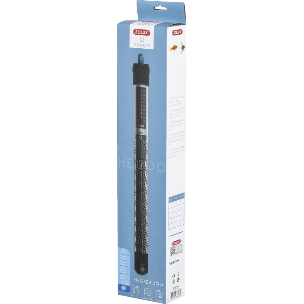 Zolux - Chauffage d'aquarium heater 200 zolux 200 W longueur 32 cm - Imagen 4