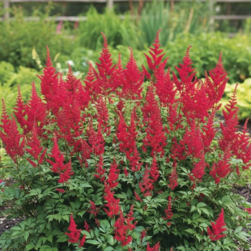 Astilbe d'Arends Fanal à fleurs Rouge/ - feuillage Caduc - Godet - 5/20 cm - Imagen 1