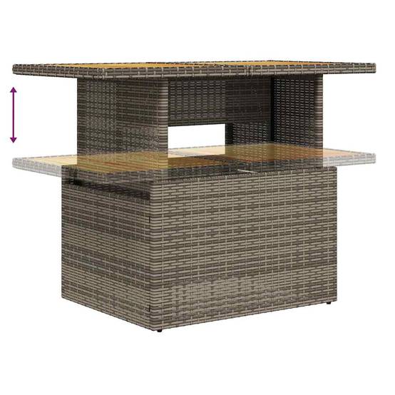 Salon de jardin 8 personnes résine tressée grise table ajustable et rangement pratique – ComfortXL Outdoor Living - Image 9