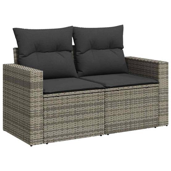 Salon de jardin 8 personnes résine tressée grise table ajustable et rangement pratique – ComfortXL Outdoor Living - Image 6