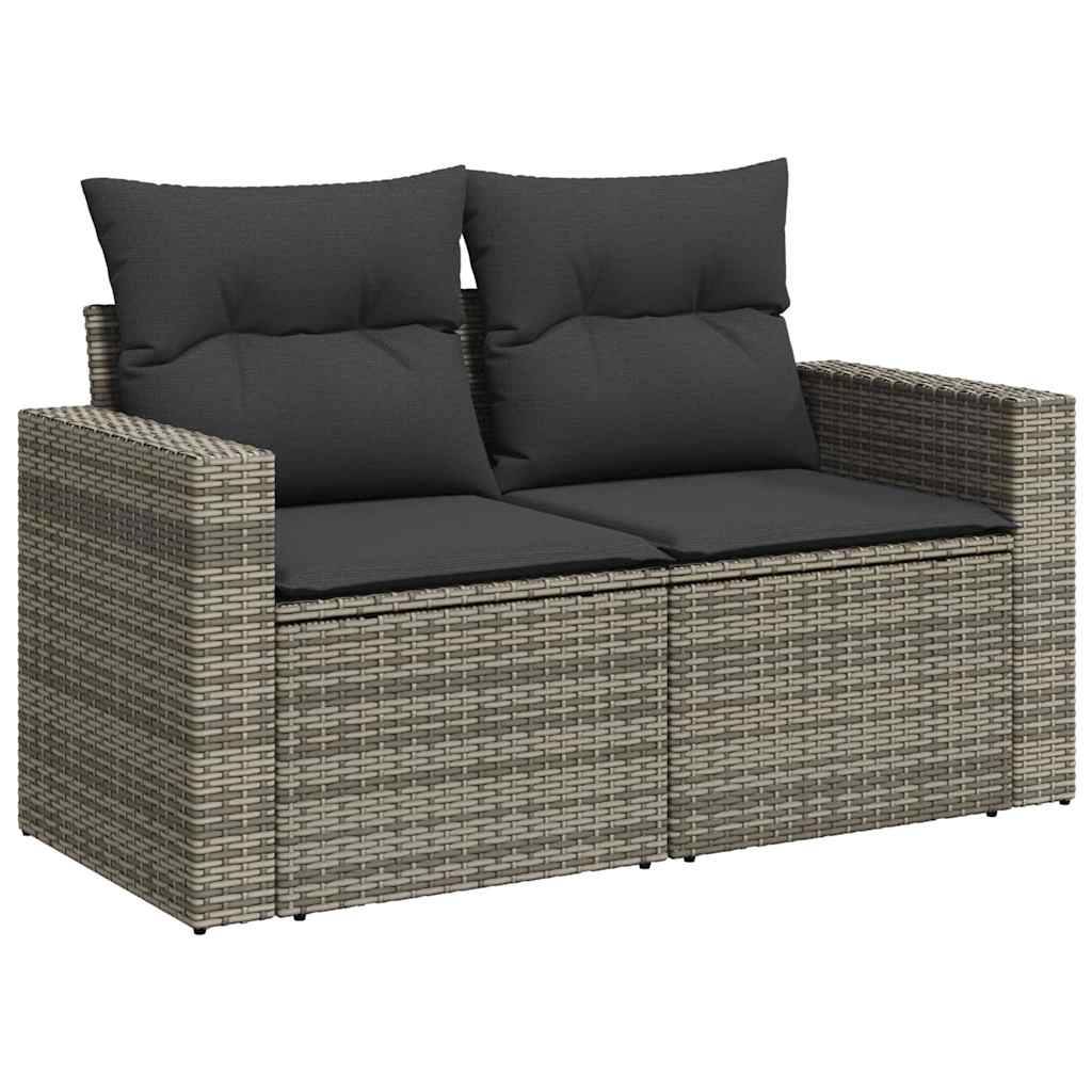 Salon de jardin 8 personnes résine tressée grise table ajustable et rangement pratique – ComfortXL Outdoor Living - Image 6