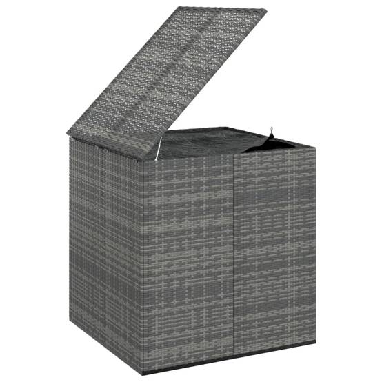 Boîte à coussins coffre de rangement de jardin résine tressée 100 x 97,5 x 104 cm gris - Image 1